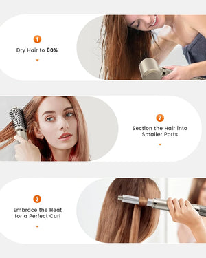 8-in-1 Professional Hot Air Hair Styler & Blow Dryer Brush