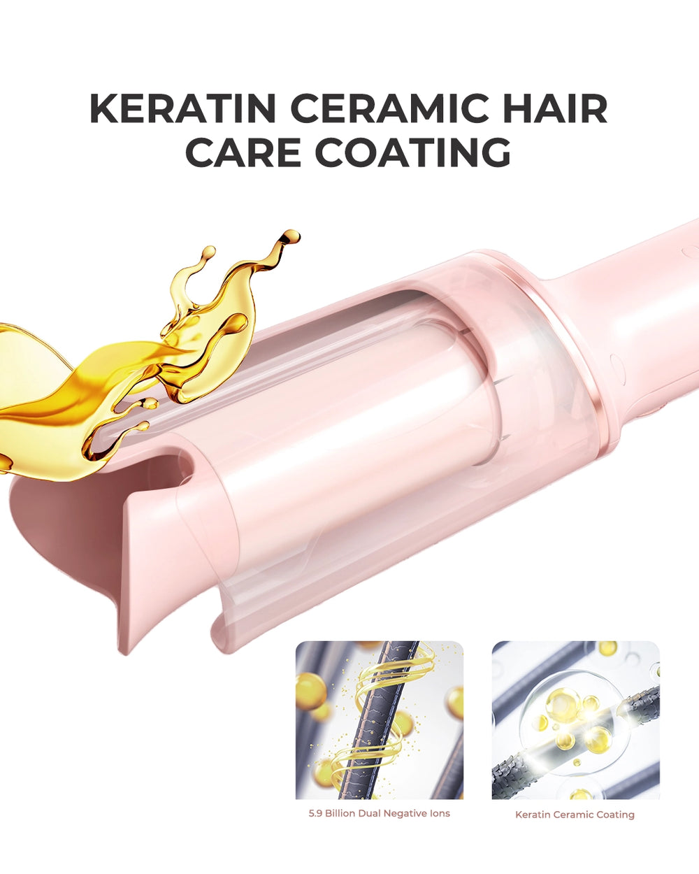 Smart Auto-Sensing Curling Iron with Ionic & Keratin Care